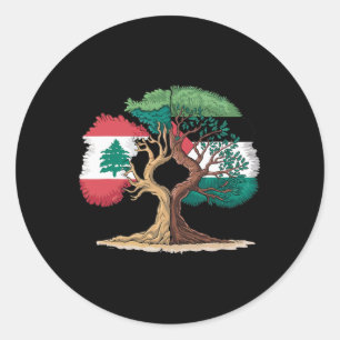 Libanon Palestina Vlag Libanees Palestijns Verenig Ronde Sticker