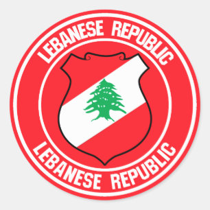 Libanon-ronde Emblem Ronde Sticker