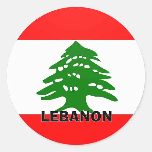 Libanon Roundel kwaliteitsvlag Ronde Sticker (Voorkant)