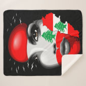 Libanon Vlag en Kaart op het gezicht van het meisj Sherpa Deken (Voorkant (horizontaal))