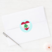 Libanon Vlag Hart Ronde Sticker (Envelop)