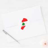Libanon vlag kaart ronde sticker (Envelop)