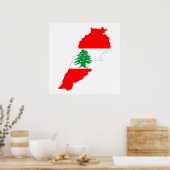 libanon - vlag - kaart - symbool poster (Keuken)