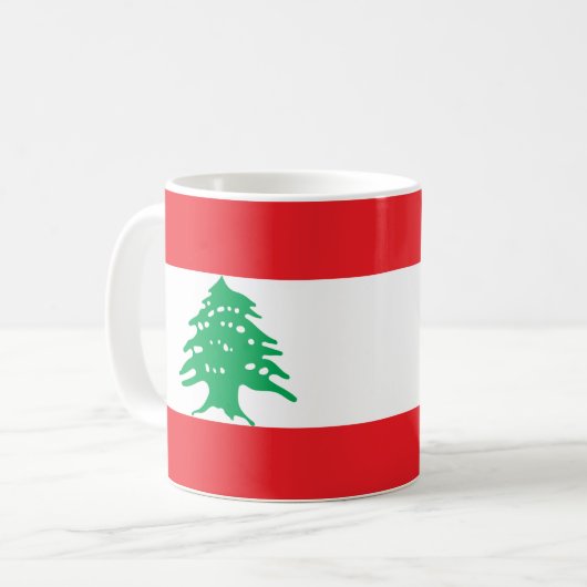 Libanon Vlag Keramische Mok (Voorkant links)