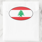Libanon Vlag Ovale Sticker (Tas)