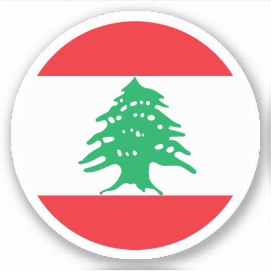 Libanon Vlag Ronde Sticker (Voorkant)
