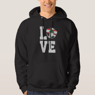 Libanon Voetbal Liefde Libanese Fan Vlag Hoodie