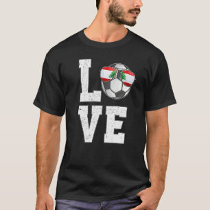 Libanon Voetbal Liefde Libanese Fan Vlag T-shirt