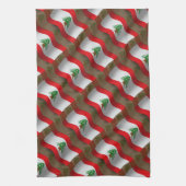 Libanon Waving Flag Theedoek (Verticaal)