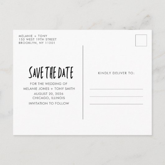 Libaties Bruiloft Foto Save the Date Aankondigingskaart