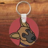 Libby de German Shepherd Dog Cartoon Sleutelhanger (Voorkant)