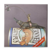 Libby op een platypus op een tegel tegeltje (Voorkant)