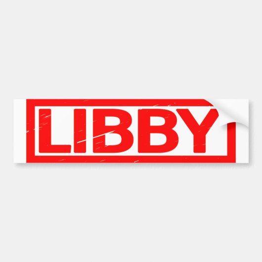Libby Stamp Bumpersticker (Voorkant)