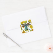 libel Bug Iflowers natuur Silhouette kunst Vierkante Sticker (Envelop)
