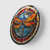 libel gekleurd glas ronde klok (Hoek)