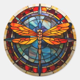 libel gekleurd glas ronde sticker