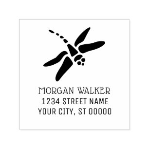 Libel Silhouet #1 Insect Naam Adres Zelfinktende Stempel