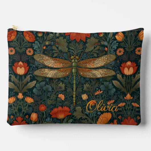 libel sinaasappel bloemengroen boho chic etui (Voorkant)