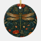 libel sinaasappel bloemengroen boho chic keramisch ornament (Voorkant)