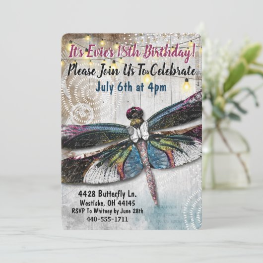 Libel 'Stargazer' verjaardagsuitnodiging Kaart (Staand voorkant)