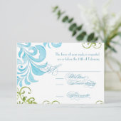 Libel Swirls Scroll Chic Moderne Bloem Uitnodiging (Staand voorkant)