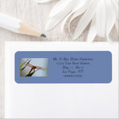 Libelblauwe gepersonaliseerde retouradreslabels etiket (Insitu)