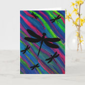 Libelle Aquarel Blanke Kaart (Gele Bloem)