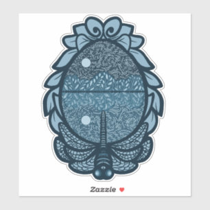 Libelle Blauwe Spiegelmeer Sticker