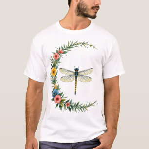 Libelle Boho Halve Maan Vredesteken Hippie Libel T-shirt