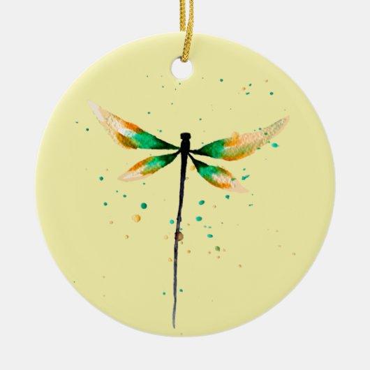 Libelle cute waterverf ontwerp keramisch ornament (Voorkant)