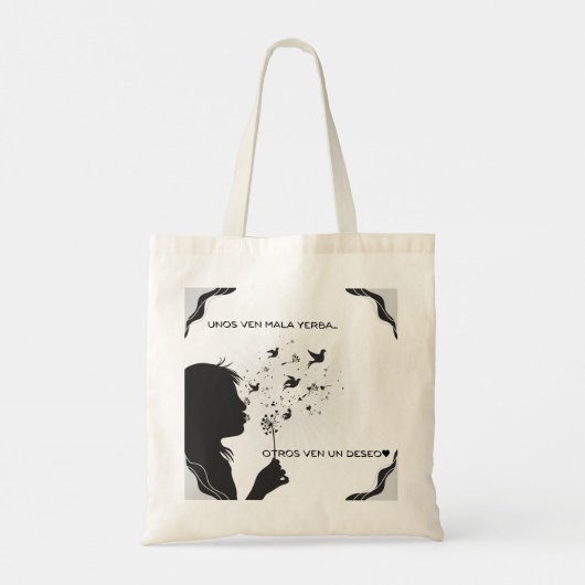 Libellé espagnol positif| Sac réutilisable mignon (Dos)