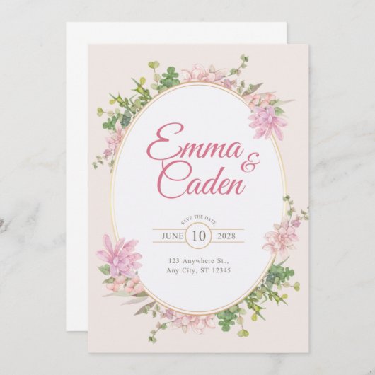 libellé faire-part de mariage (Devant / Derrière)