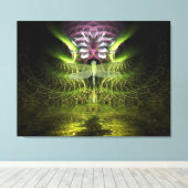 Libelle Fractal Magie Gewikkeld Canvas Afdruk (Insitu (Houten vloer))