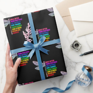 Libelle Lach vaak Denk Positief Citaat Cadeaupapier