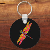 Libelle neon insect illustratie sleutelhanger (Voorkant)