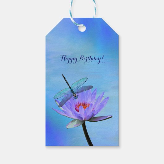 Libelle op Waterlelie Cadeautags Cadeaulabel (Voorkant)