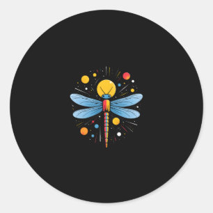 Libelle Schilderkunst Kunst Dier Abstract Grafisch Ronde Sticker