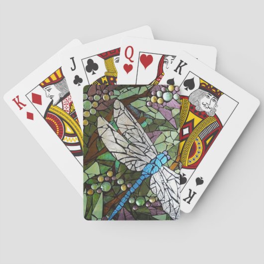 Libelle van Glas in Lood Pokerkaarten (Achterkant)
