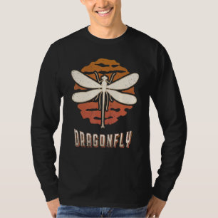 Libelle Vintage Retro Klassiek Dier Zonsondergang T-shirt