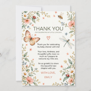 Libelle Vlinder Liefdeskever Baby Shower Bedankkaart