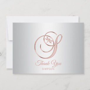 Libelle Zilver Grijs Roze Goud Dank Je   S Bedankkaart