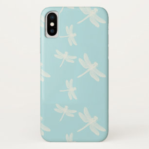  libellen blauw crème iPhone x hoesje