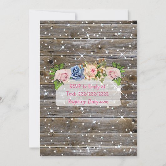 Libellen, Bloemen en Sparkles Baby shower Kaart (Achterkant)