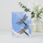 Libellen Blue Sky Clouds Natuur Briefkaart (Staand voorkant)