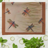 libellen "Dansend in the Marsh"-handdoek Theedoek (Gevouwen)