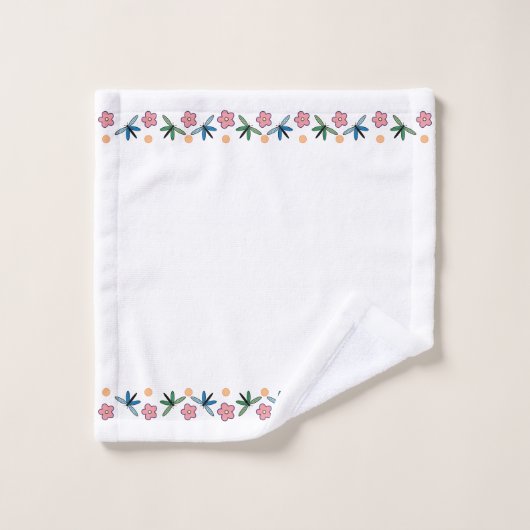 libellen en bloemen bad handdoek (Wasdoekje)