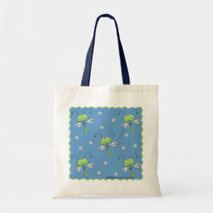 Libellen en madeliefjes tote bag