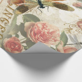  libellen en Rozen ontkoppelen Cadeaupapier (Hoek)
