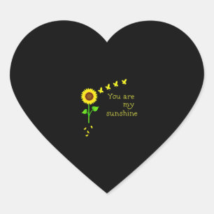 Libellen en Zonnebloem You Are My Sunshine (2) Hart Sticker