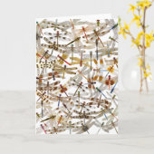 Libellen Galore! Wenskaart Kaart (Gele Bloem)